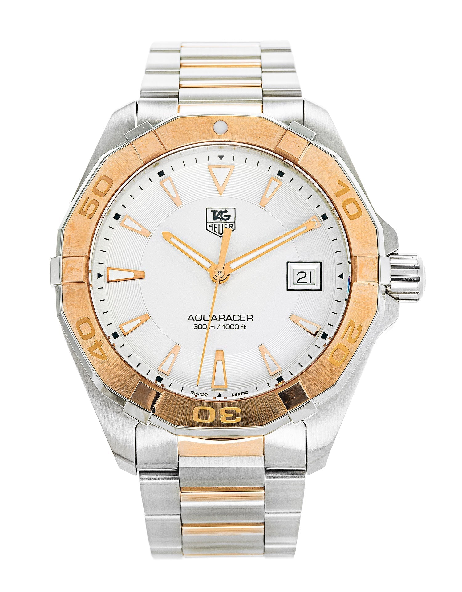 Tag Heuer Aquaracer White Dial Watch For Men Way1150 Bd0911