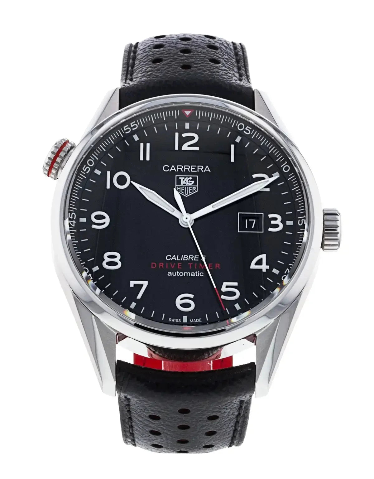 Tag Heuer Heuer Black Stainless Steel Carrera Drive Time Watch For Men War2a10 Fc6337