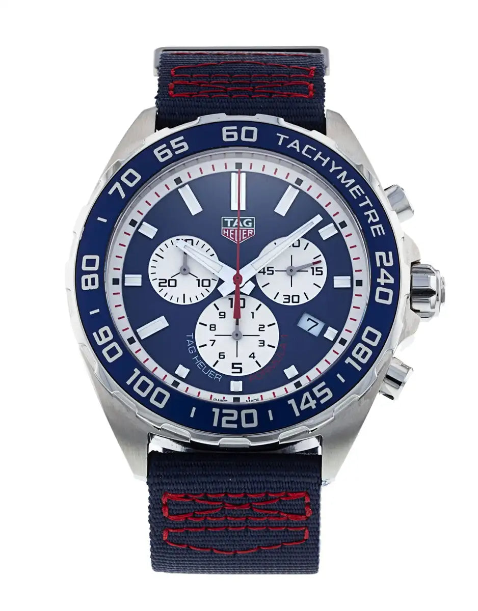 Tag Heuer Formula 1 Redbull Edition Chronograph Blue Dial Blue Nato Strap Watch For Men Caz1018 Fc8213