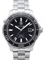 Tag Heuer Aquaracer Caliber 5 Automatic Black Dial Silver Steel Strap Watch For Men Wak2110 Ba0830