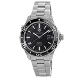 Tag Heuer Aquaracer Caliber 5 Automatic Black Dial Silver Steel Strap Watch For Men Wak2110 Ba0830