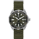 Tag Heuer Aquaracer Black Dial Khakhi Green Nato Strap Watch For Men Way101e Fc8222