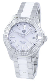 Tag Heuer Aquaracer Diamonds White Dial Two Tone Steel Strap Watch For Women Way131f Ba0914