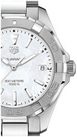 Tag Heuer Aquaracer Mother Of Pearl Dial Silver Steel Strap Watch For Women Wbd131a Ba0748