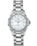 Tag Heuer Aquaracer Diamonds Mother Of Pearl Dial Silver Steel Strap Watch For Women Wbd131b Ba0748
