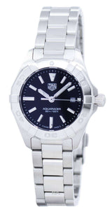 Tag Heuer Aquaracer Quartz Black Dial Silver Steel Strap Watch For Women Wbd1410 Ba0741