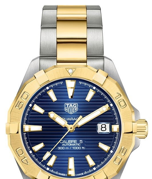 Tag Heuer Aquaracer Calibre 5 Blue Dial Two Tone Steel Strap Watch For Women Wbd2120 Bb0930