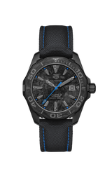 Tag Heuer Aquaracer Calibre 5 Black Nylon Strap Carbon Dial Watch For Men Wbd218c Fc6447