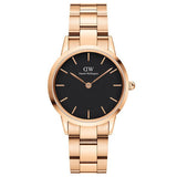 Daniel Wellington Ladies Rose Gold Iconinc Link Watch Dw00100212
