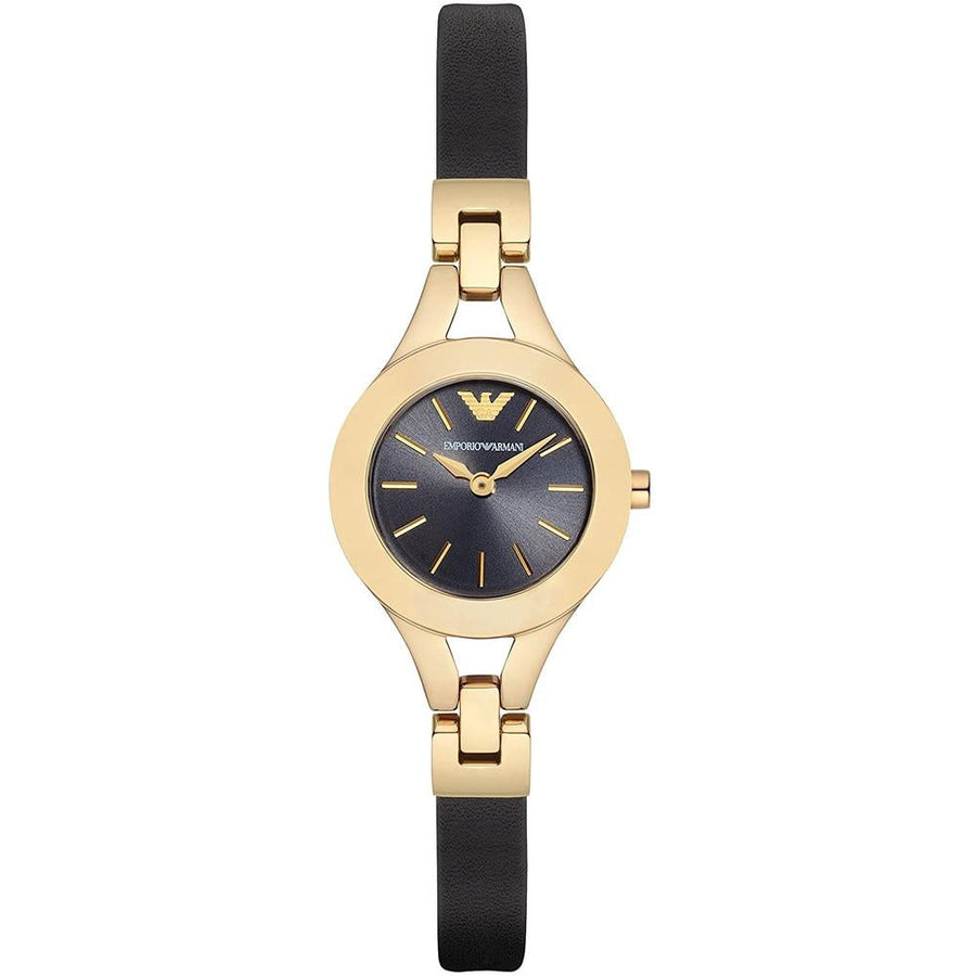 Emporio Armani Ar7405 Ladies Black Dial Gold Watch