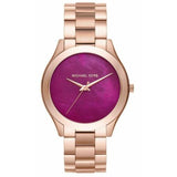 Michael Kors Mk3550 Ladies Slim Runway Rose Gold Plum Watch