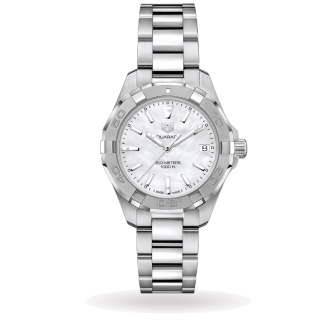 Tag Heuer Aquaracer Mother Of Pearl Dial Silver Steel Strap Watch For Women Wbd131a Ba0748