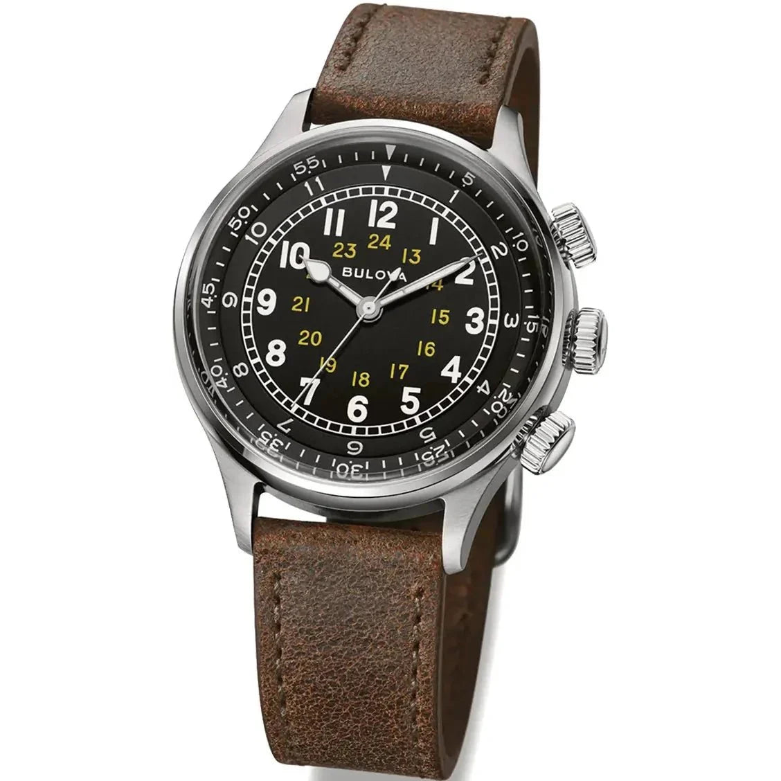 Bulova A 15 Pilot Auto Mens Black Watch 96a245