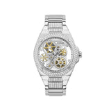 Guess Watches Big Reveal Mens Trend Silver Stainless Steel Watch Gw0323g1
