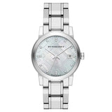 Burberry Ladies Watch Check Stamped Silver Bu9125