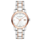 Burberry Ladies Watch Diamond Check Stamped Two Tone Bu9127