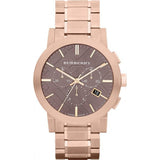 Burberry Mens Watch Chronograph The City Rose Gold Bu9353