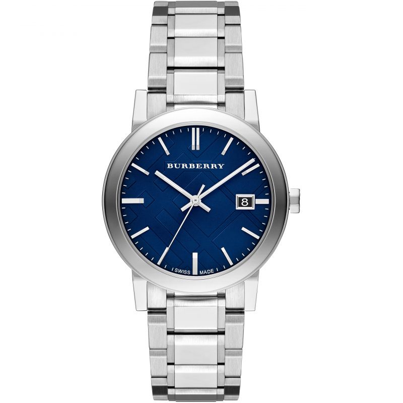 Burberry Mens Watch The City Steel Blue Bu9031