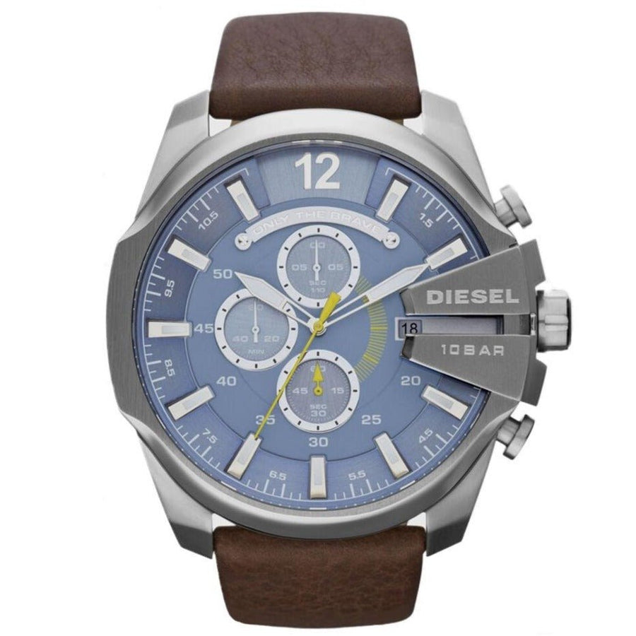 Diesel Dz4281 Men S Chronograph Mega Chief Blue Brown Watch