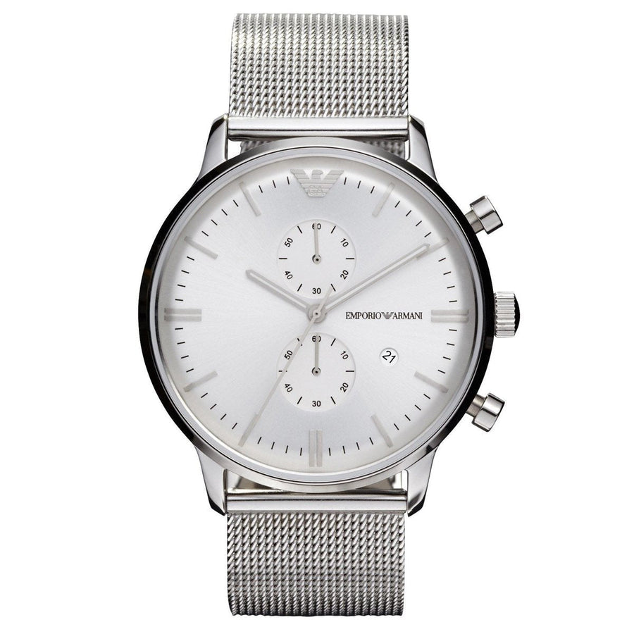 Emporio Armani Ar0390 Men S Chronograph Steel Watch