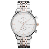Emporio Armani Ar0399 Men S Silver Chronograph Watch
