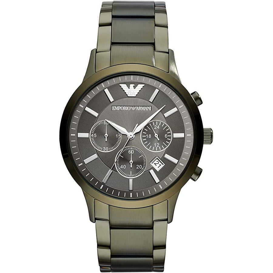 Emporio Armani Ar11117 Men S Renato Khaki Green Chronograph Watch