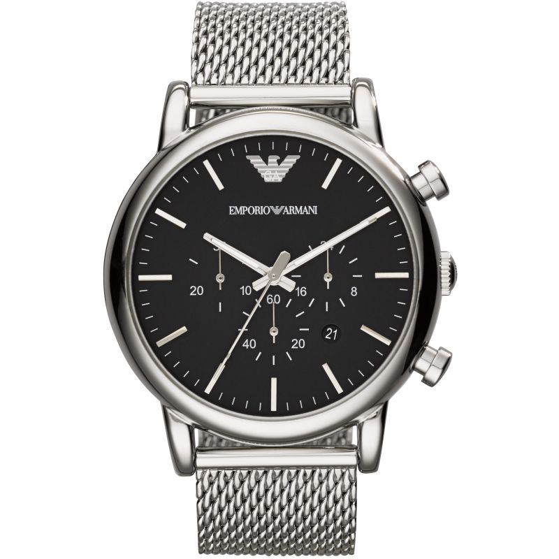 Emporio Armani Ar1808 Men S Luigi Chronograph Mesh Watch