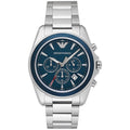 Emporio Armani Ar6091 Men S Blue Dial Silver Chronograph Watch