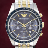 Emporio Armani Ar8030 Men S Tazio Chronograph Two Tone Watch