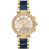 Michael Kors Mk6238 Ladies Parker Two Tone Blue Watch