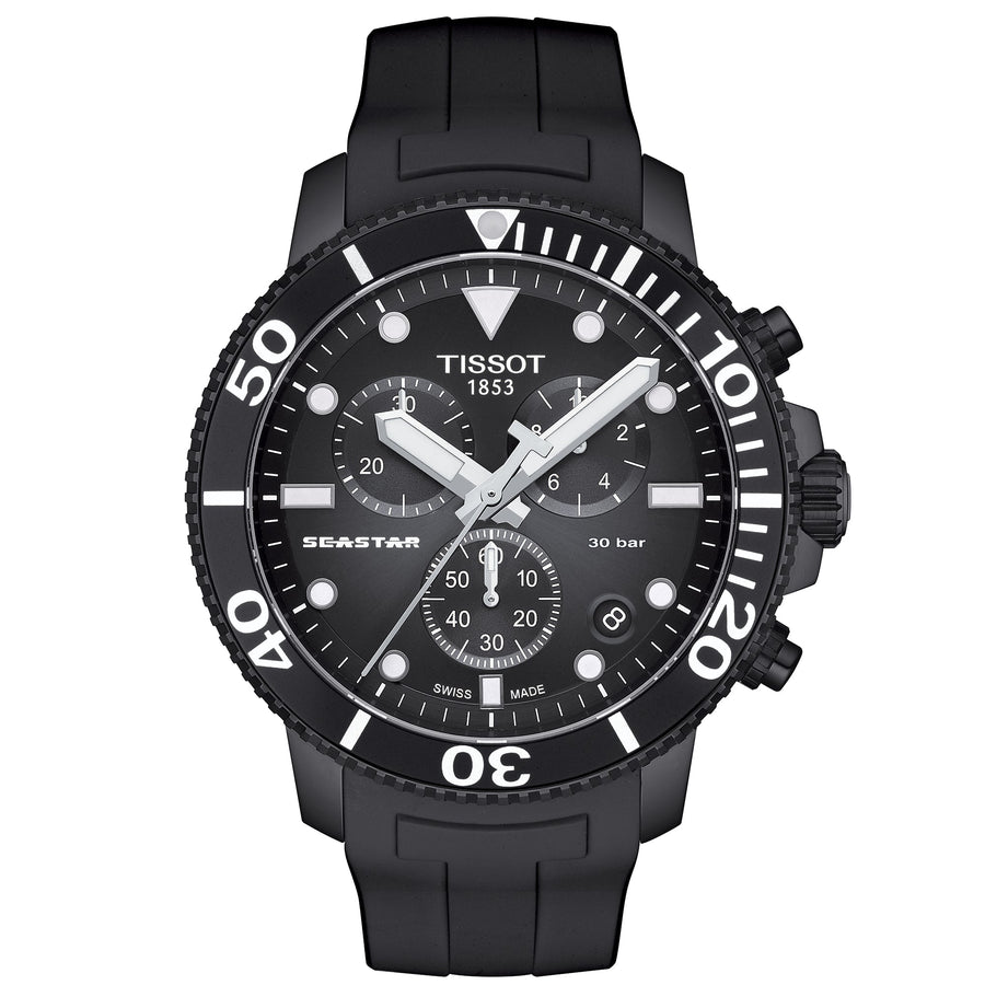 Tissot Seastar 1000 Chronograph Mens Black Watch T120 417 37 051 02