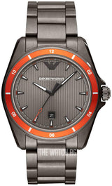 Emporio Armani Sigma Quartz Grey Dial Grey Steel Strap Watch For Men Ar11178
