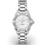 Tag Heuer Aquaracer Diamonds Mother Of Pearl Dial Silver Steel Strap Watch For Women Wbd1313 Ba0740