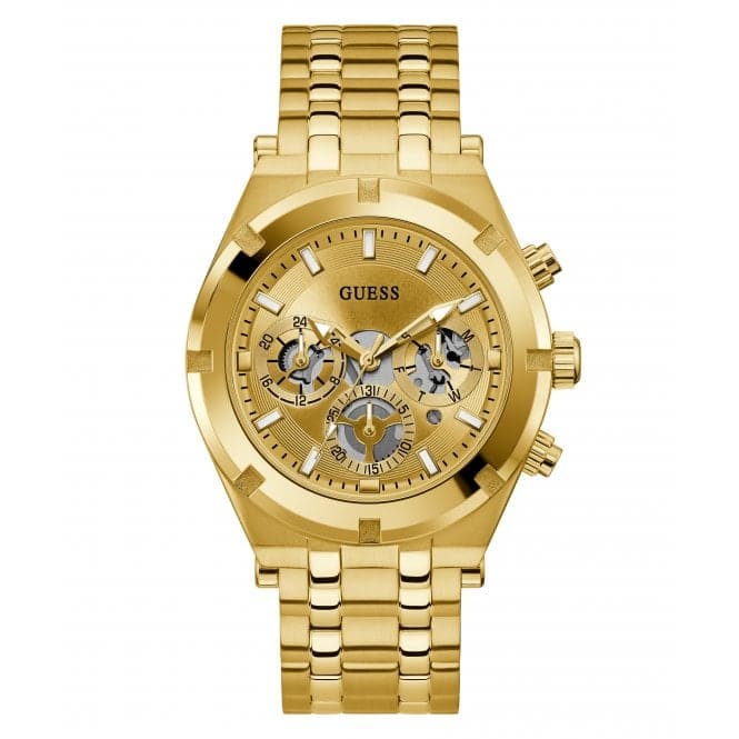 Guess Watches Gents Continental Gold Tone Watch Gw0260g4