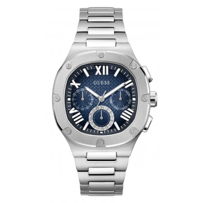 Guess Watches Gents Headline Stainless Steel Silver Watch Gw0572g1