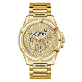 Guess Watches Gents King Stainless Steel Gold Tone Watch Gw0497g2