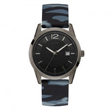Guess Gents Gunmetal Black Dial Camo Strap Watch W0991g6