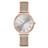 Guess Watches Guess Ladies Rose Gold Two Tone Mesh Bracelet Watch W1155l4