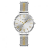 Guess Watches Guess Ladies Silver Two Tone Mesh Bracelet Watch W1155l1