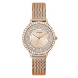Guess Watches Ladies Soiree Stainless Steel Mesh Rose Gold Watch Gw0402l3