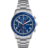 Fossil Sport Tourer Chronograph Stainless Steel Bracelet Blue Dial Men S Watch Fs6047