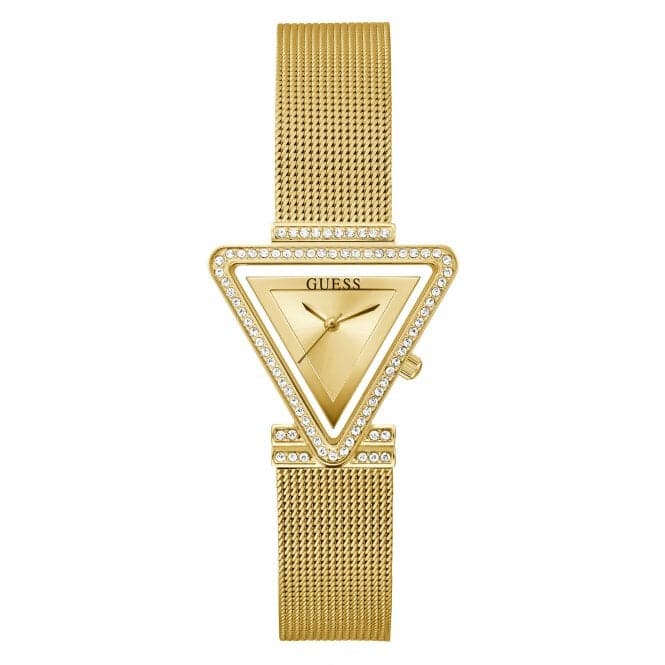 Guess Watches Ladies Fame Stainless Steel Mesh Gold Tone Watch Gw0508l2