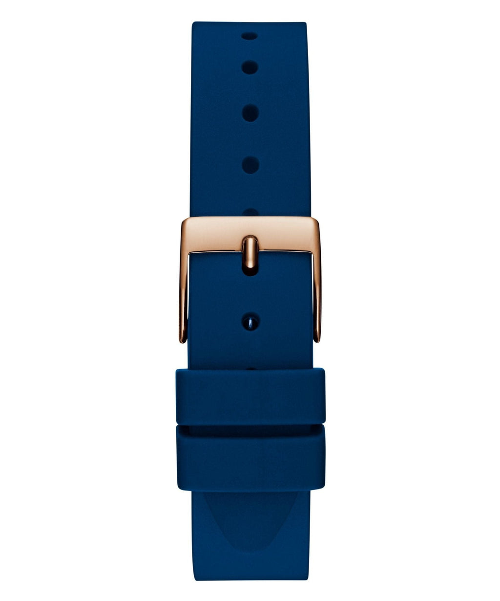 Ladies Glitz Plaque Rose Gold Tone Silicone Watch Gw0745l4