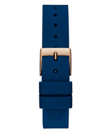 Ladies Glitz Plaque Rose Gold Tone Silicone Watch Gw0745l4