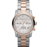 Michael Kors Mk5315 Ladies Runway Silver Rose Gold Chronograph Watch