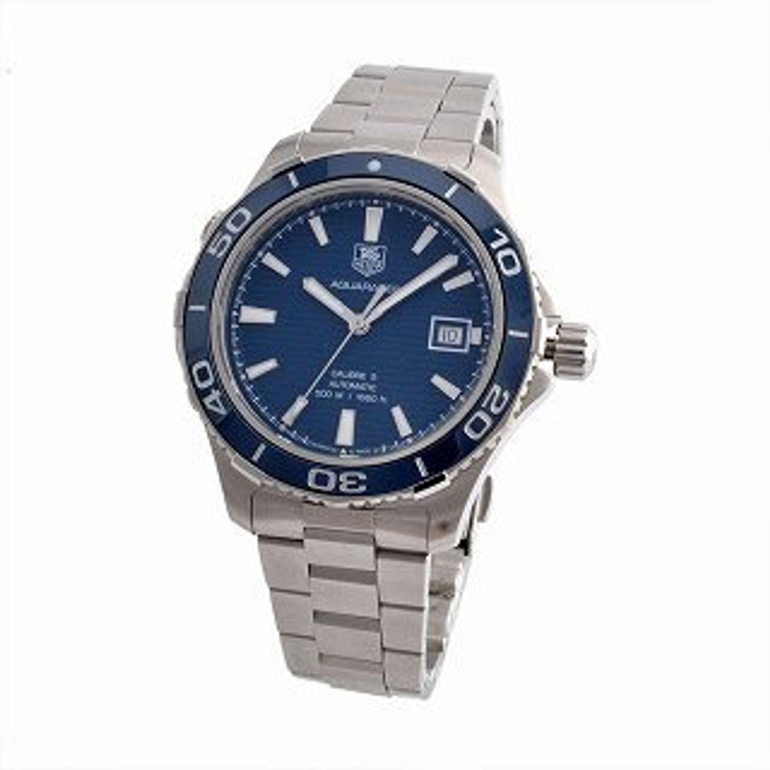 Tag Heuer Aquaracer Calibre 5 Automatic Blue Dial Silver Steel Strap Watch For Men Wak2111 Ba0830