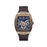 Guess Watches Phoenix Gents Rose Tone Leather Strap Watch Gw0202g2