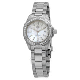 Tag Heuer Aquaracer Diamonds Mother Of Pearl White Dial Silver Steel Strap Watch For Women Wbd1413 Ba0741