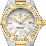 Tag Heuer Aquaracer Diamonds Mother Of Pearl Dial Two Tone Steel Strap Watch For Women Wbd1421 Bb0321