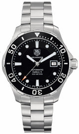 Tag Heuer Aquaracer Automatic Caliber 5 Black Dial Silver Steel Strap Watch For Men Wan2110 Ba0822